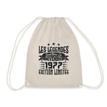 les légendes sont nées en novembre 1977, Cadeau. - Sac de sport léger - nature - Devant
