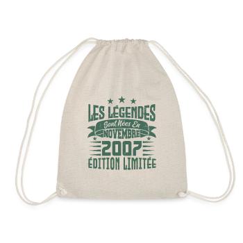 les légendes sont nées en novembre 2007, Cadeau. - Sac de sport léger - nature - Devant