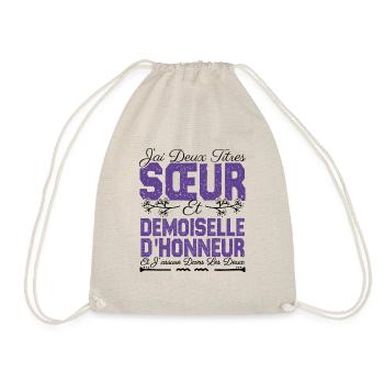 J'ai deux titres Sœur et demoiselle d'honneur . - Sac de sport léger - nature - Devant