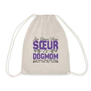 J'ai deux titres Sœur et Dogmom Cadeau soeur. - Sac de sport léger - nature - Devant