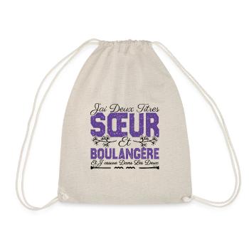 J'ai deux titres Sœur et Boulangère. Cadeau soeur. - Sac de sport léger - nature - Devant