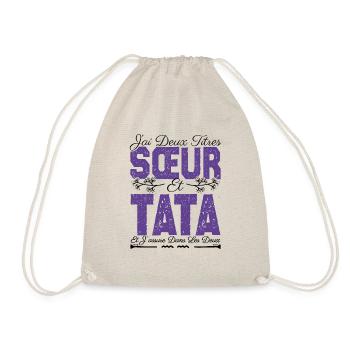 J'ai deux titres Sœur et tata. Cadeau soeur. - Sac de sport léger - nature - Devant
