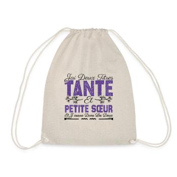 J'ai deux titres tante et Petite Sœur Cadeau . - Sac de sport léger - nature - Devant