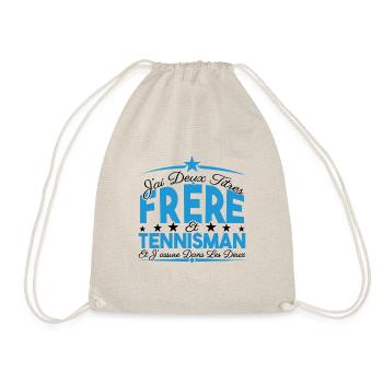 J'ai deux titres frère et Tennisman. Cadeau frère. - Sac de sport léger - nature - Devant
