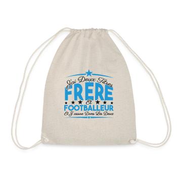 J'ai deux titres frère et Footballeur Cadeau frère - Sac de sport léger - nature - Devant