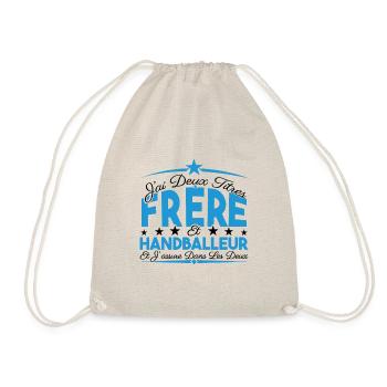 J'ai deux titres frère et Handballeur Cadeau frère - Sac de sport léger - nature - Devant