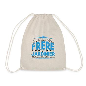 J'ai deux titres frère et Jardinier. Cadeau frère. - Sac de sport léger - nature - Devant