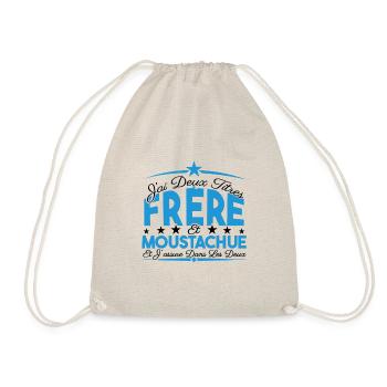 J'ai deux titres frère et Moustachue Cadeau frère. - Sac de sport léger - nature - Devant