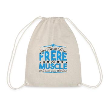 J'ai deux titres frère et Muscle. Cadeau frère. - Sac de sport léger - nature - Devant