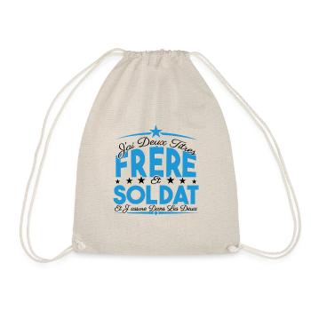 J'ai deux titres frère et Soldat. Cadeau. - Sac de sport léger - nature - Devant