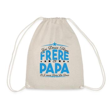 J'ai deux titres frère et Papa. Cadeau frère. - Sac de sport léger - nature - Devant