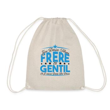 J'ai deux titres frère et Gentil. Cadeau frère. - Sac de sport léger - nature - Devant