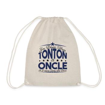 J'ai deux titres tonton et Oncle. Cadeau tonton. - Sac de sport léger - nature - Devant