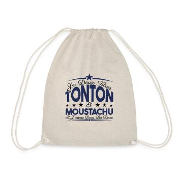 J'ai deux titres tonton et moustachu. Cadeau. - Sac de sport léger - nature - Devant