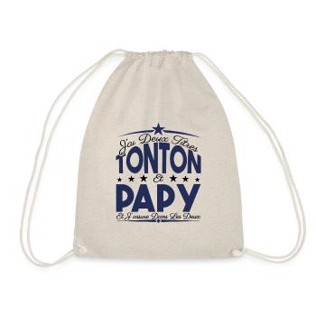 J'ai deux titres tonton et Papy. Cadeau Tonton. - Sac de sport léger - nature - Devant