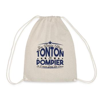 J'ai deux titres tonton et pompier. Cadeau tonton. - Sac de sport léger - nature - Devant