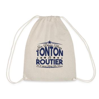 J'ai deux titres tonton et Routier. Cadeau Tonton. - Sac de sport léger - nature - Devant