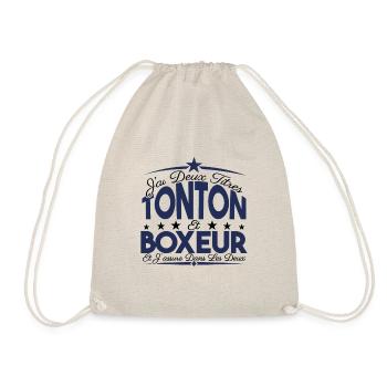 J'ai deux titres tonton et boxeur. Cadeau tonton. - Sac de sport léger - nature - Devant