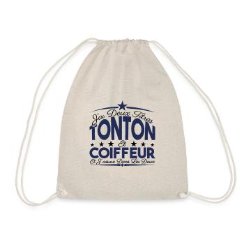 J'ai deux titres tonton et Coiffeur Cadeau Tonton. - Sac de sport léger - nature - Devant