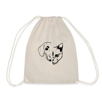 Dog & Cat Face - Cat Lover Dog Owner Dog Lover - Turnbeutel - Natur - Vorne