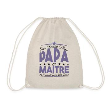 J'ai deux titres Papa et Maître, Cadeau Papa. - Sac de sport léger - nature - Devant