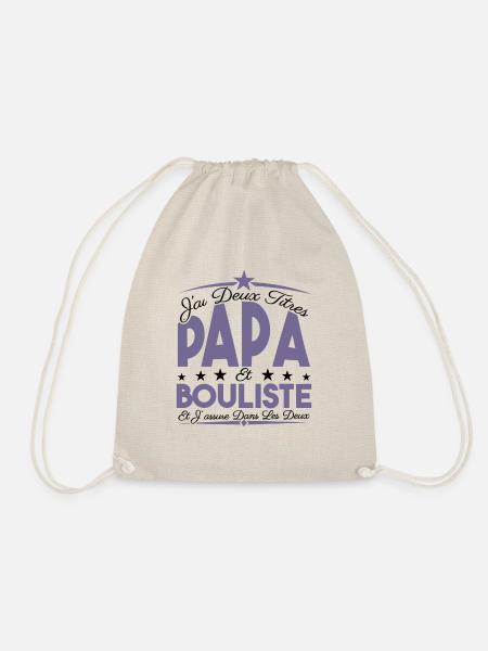 J'ai deux titres Papa et Bouliste, Cadeau Papa. - Sac de sport léger - nature