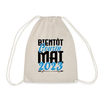 Cadeau Annonce grossesse bientôt Cousin Mai 2023. - Sac de sport léger - nature - Devant