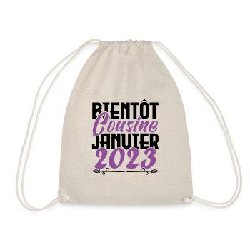 Annonce grossesse. bientôt Cousine Janvier 2023. - Sac de sport léger - nature - Devant