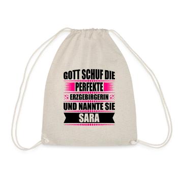 Erzgebirge Frau Namen Sachsen Sara - Turnbeutel - Natur - Vorne