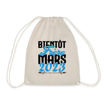 Cadeau Annonce grossesse. bientôt Frère Mars 2023. - Sac de sport léger - nature - Devant
