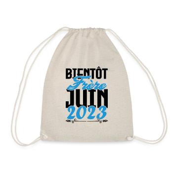 Cadeau Annonce grossesse. bientôt Frère Juin 2023. - Sac de sport léger - nature - Devant