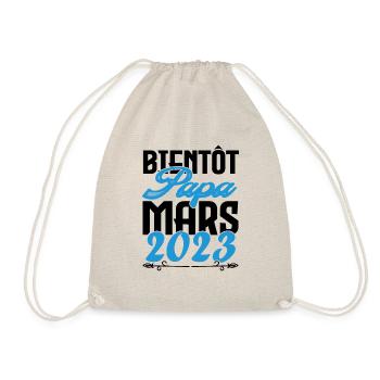 Cadeau Annonce grossesse. bientôt Papa Mars 2023. - Sac de sport léger - nature - Devant