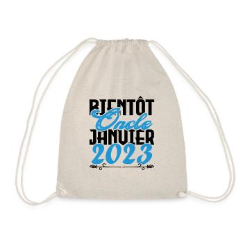 Annonce grossesse. bientôt Oncle Janvier 2023. - Sac de sport léger - nature - Devant