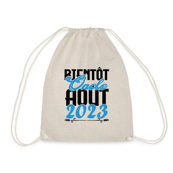Cadeau Annonce grossesse. bientôt Oncle Aout 2023. - Sac de sport léger - nature - Devant