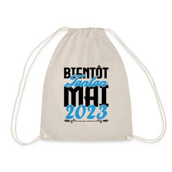 Cadeau Annonce grossesse bientôt Tonton Mai 2023 - Sac de sport léger - nature - Devant