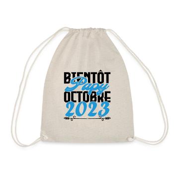 Cadeau Annonce grossesse bientôt Papy Octobre 2023 - Sac de sport léger - nature - Devant