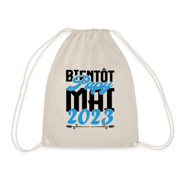 Cadeau Annonce grossesse bientôt Papy Mai 2023. - Sac de sport léger - nature - Devant