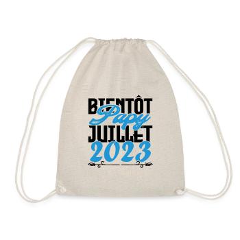Cadeau Annonce grossesse bientôt Papy Juillet 2023 - Sac de sport léger - nature - Devant