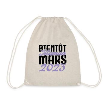 Annonce grossesse. bientôt Maman Mars 2023.maman - Sac de sport léger - nature - Devant