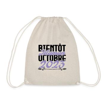 Annonce grossesse. bientôt Maman Octobre 2023.mama - Sac de sport léger - nature - Devant