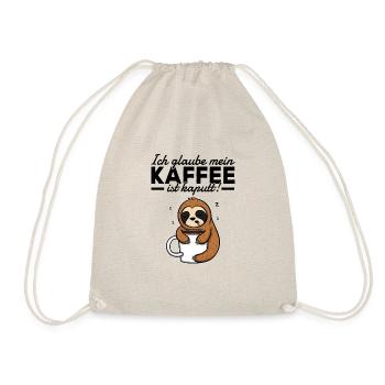 Mein Kaffee ist Kaputt Immer Müde Faultier Sprüche - Turnbeutel - Natur - Vorne
