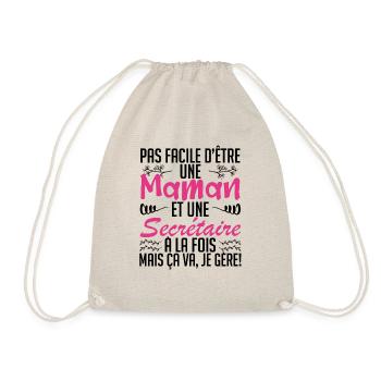 pas facile d'être une maman et une Secrétaire. - Sac de sport léger - nature - Devant