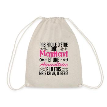 pas facile d'être une maman et une Agricultrice. - Sac de sport léger - nature - Devant