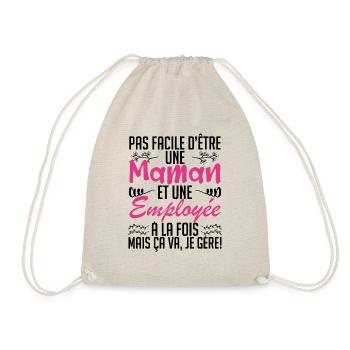 pas facile d'être une maman et une Employée - Sac de sport léger - nature - Devant