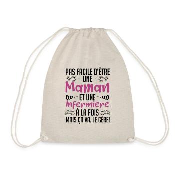 pas facile d'être une maman et une Infermière. - Sac de sport léger - nature - Devant