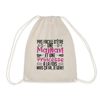 pas facile d'être une maman et une Princesse. - Sac de sport léger - nature - Devant