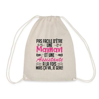 pas facile d'être une maman et une Assistante. - Sac de sport léger - nature - Devant