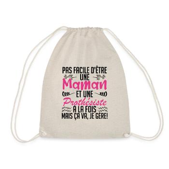 pas facile d'être une maman et une Prothésiste. - Sac de sport léger - nature - Devant