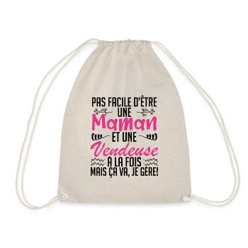 pas facile d'être une maman et une Vendeuse. - Sac de sport léger - nature - Devant