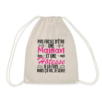 pas facile d'être une maman et une Hôtesse. - Sac de sport léger - nature - Devant